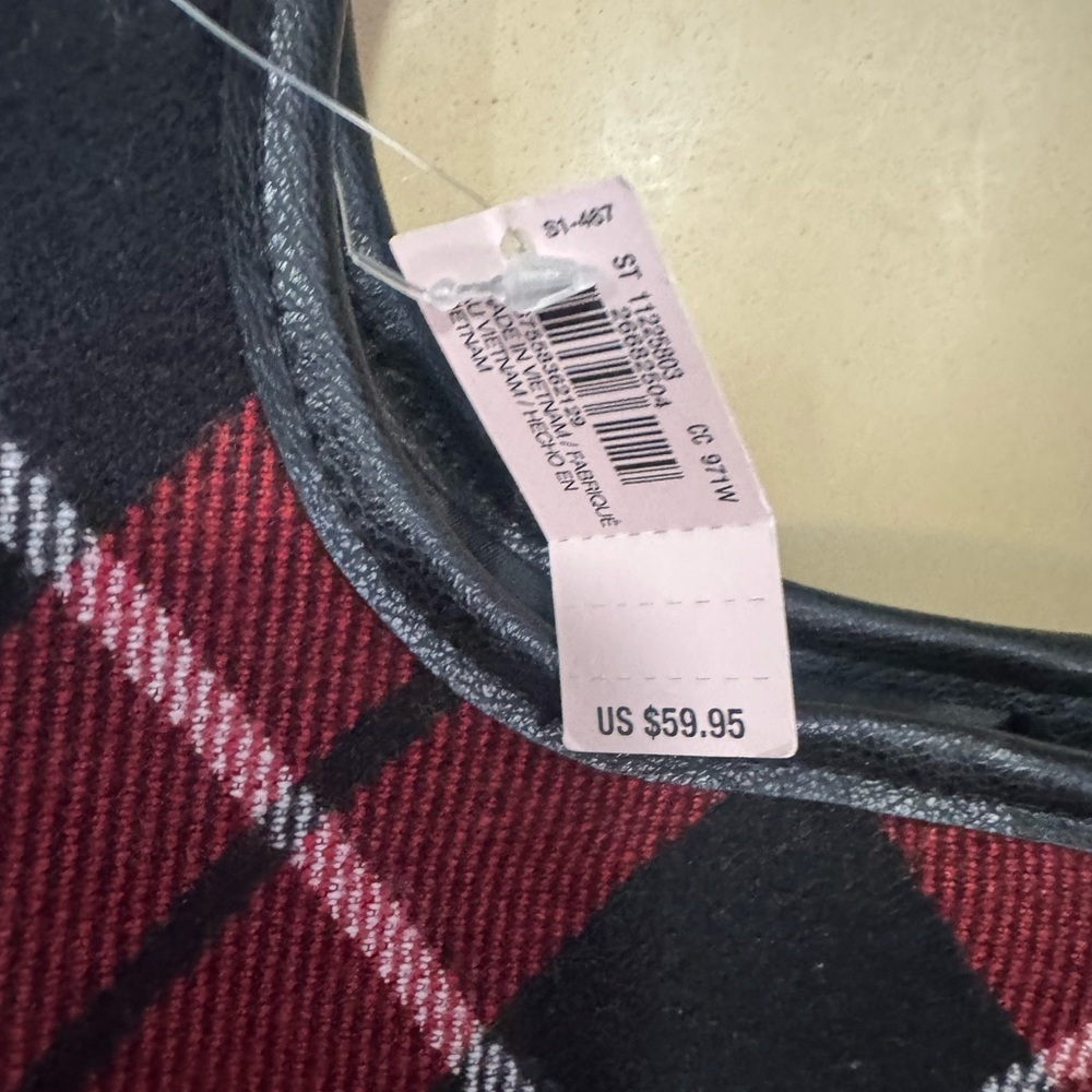Victoria's Secret Red and Black Checkered Tote - Picture 3 of 6
